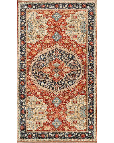 178238 Medallion <br> Ushak Blue/Red 8.0 X 15.4